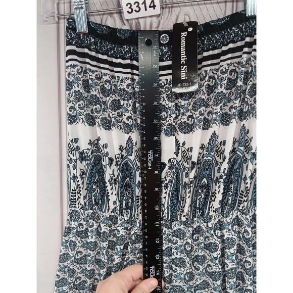 NWT Romantic Sini 1 Piece Pants Jumpsuit SZ L Strapless Pullup Hologram Buttons - Picture 13 of 16